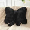 Bright Living - Black Bow Pillow, Soft Bow Decorative Pillows with Faux Rabbit Fur, Cute 12'' Bow Throw Pillows, Aesthetic Home Decor Bow Shaped Plush Pillow for Bedroom Sofa Couch