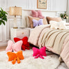 Bright Living - Red Bow Pillow, Soft Bow Decorative Pillows with Faux Rabbit Fur, Cute 12'' Bow Throw Pillows, Aesthetic Home Decor Bow Shaped Plush Pillow for Bedroom Sofa Couch