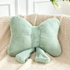 Bright Living - Green Bow Pillow, Soft Bow Decorative Pillows with Faux Rabbit Fur, Cute 12'' Bow Throw Pillows, Aesthetic Home Decor Bow Shaped Plush Pillow for Bedroom Sofa Couch