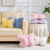Bright Living - Butterfly Pillow Dusty Blue Decorative Pillows 15'' Butterfly Shaped Cute Throw Pillows with Lace Aesthetic Bow Plush Cushion for Room Decor Bed Sofa Couch