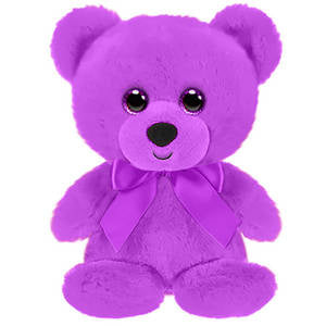 First & Main Inc. - RAINBOW BEAR (PURPLE) 6 INCHES SITTING
