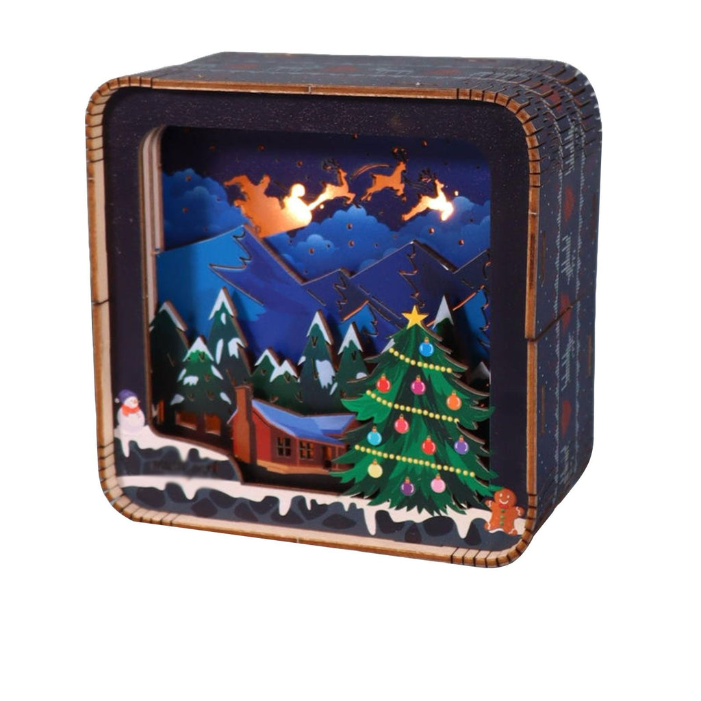 Music Park - 3D Wooden Puzzles For Adults Merry Christmas Model Kit Night Lights Desk Decorations Birthday Gifts For Women
