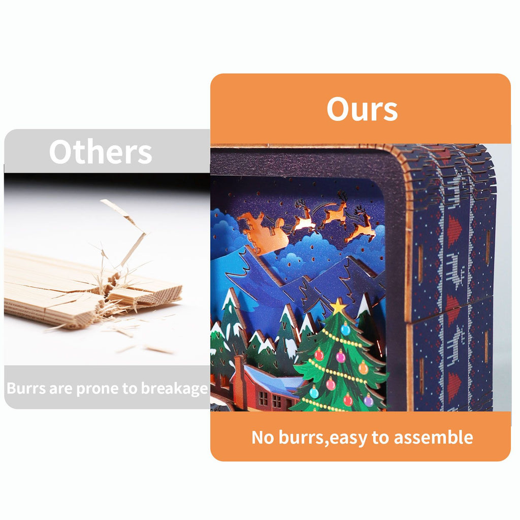 Music Park - 3D Wooden Puzzles For Adults Merry Christmas Model Kit Night Lights Desk Decorations Birthday Gifts For Women