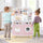 inQ Boutique - Pink Kids Coffee Kitchen Playset with Microwave Oven Stove for 3+ Years Old