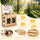 inQ Boutique - Kids Outdoor Mud Kitchen Playset, Realistic Stoves/Sink with Utensils & Chalkboard for Creative Play