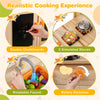 inQ Boutique - Kids Outdoor Mud Kitchen Playset, Realistic Stoves/Sink with Utensils & Chalkboard for Creative Play