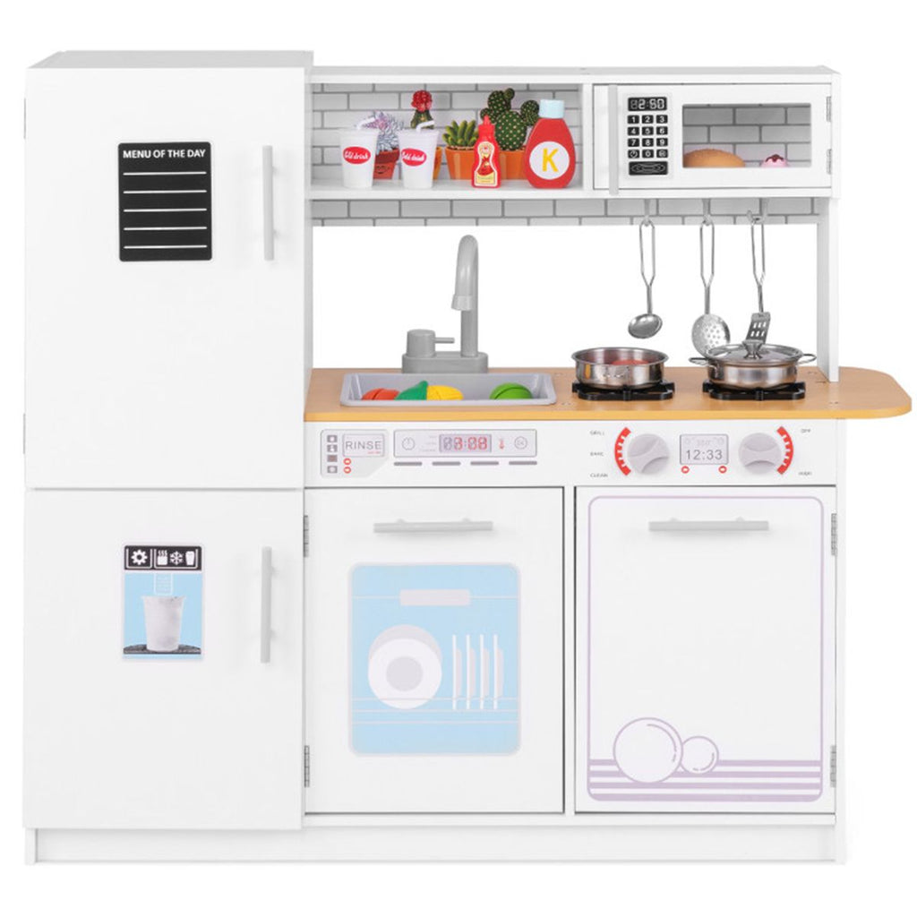 inQ Boutique - Kids Pretend Play Kitchen Set Certified Realistic Sound with Storage & Accessories