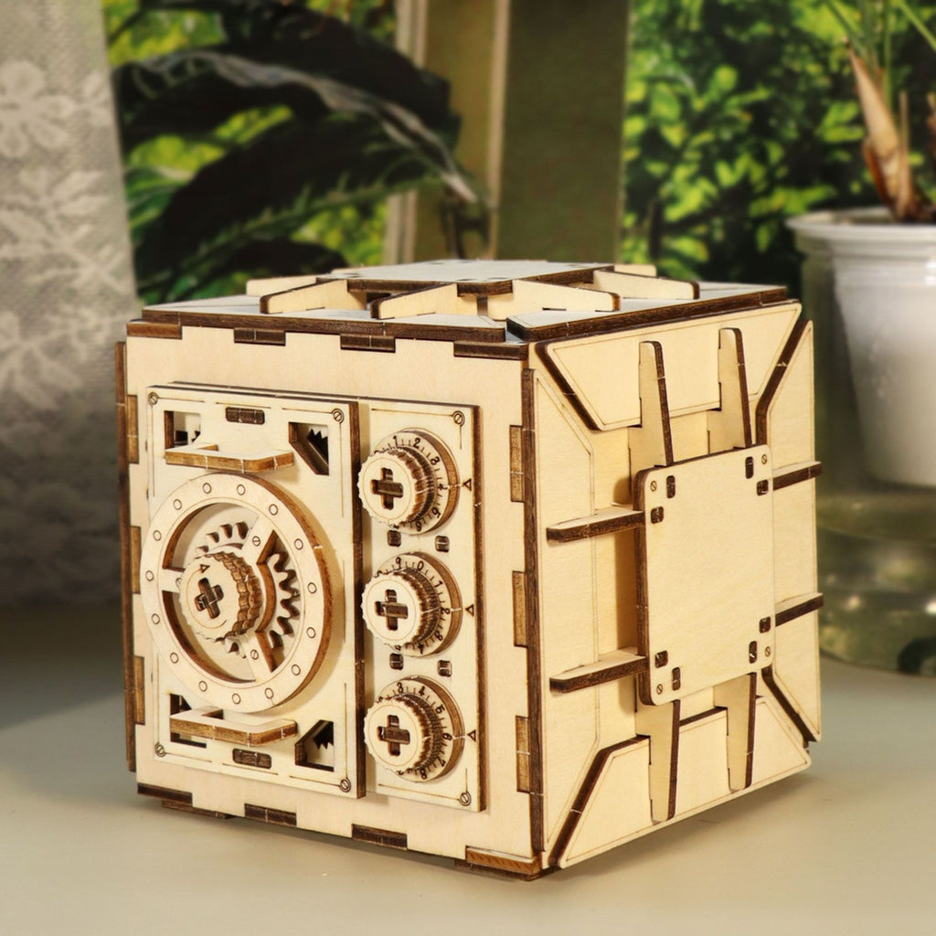 Music Park - 3D Wooden Puzzle DIY Locker Puzzle Box with Combination Model Kit for Adults to Build  Mechanical Store Your Precious Item