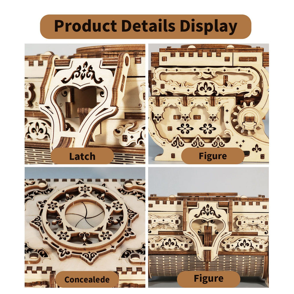 Music Park - 3D Wooden Puzzle model Kits Antique Jewel Box DIY Home Decoration Model Birthday or Christmas Gifts
