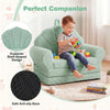 inQ Boutique - 2-in-1 Flip Open Kids Sofa Lounger, Teddy Fleece Toddler Couch with Carry Handle for Ages 3+ (Green)