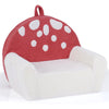 inQ Boutique - Pink + Beige Kids Sofa, Soft Teddy Fleece Foam Couch with Carry Handle & Removable Machine-Washable Cover