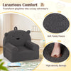 inQ Boutique - Bear-Shaped Kids Sofa, Teddy Fleece Foam Chair for Toddlers 3+, Portable Bear-Shaped Couch (Gray)