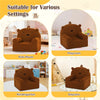 inQ Boutique - Bear-Shaped Kids Sofa, Teddy Fleece Foam Chair for Toddlers 3+, Portable Bear-Shaped Couch (Brown)