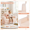 inQ Boutique - 2-in-1 Flip Open Kids Sofa Lounger, Teddy Fleece Toddler Couch with Carry Handle for Ages 3+ (Beige)