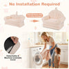 inQ Boutique - 2-in-1 Flip Open Kids Sofa Lounger, Teddy Fleece Toddler Couch with Carry Handle for Ages 3+ (Beige)