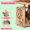 Music Park - 3d Wooden Puzzle Hand Butterfly Music Box You Are My Sunshine Handmade Assembly Model Kit Holidays Brthdays Christmas Gifts