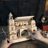 Music Park - 3D Wooden Puzzle Railway station Model Kits To Build Wooden Construction Handmade DIY Craft Unique Gift For Christmas