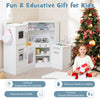 inQ Boutique - Interactive Kids Play Kitchen with Ice Maker & Chalkboard, Corner Design Pretend Cooking Set with Realistic Sound Effects-White