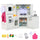 inQ Boutique - Interactive Kids Play Kitchen with Ice Maker & Chalkboard, Corner Design Pretend Cooking Set with Realistic Sound Effects-White