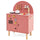 inQ Boutique - Pink Wooden Kids Play Kitchen with Interactive Stove & Sink, ASTM/CPSIA Compliant Pretend Cooking Set for Ages 3+