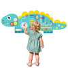 inQ Boutique - 11-in-1 Dinosaur Activity Wall Busy Board Panels-- Wooden Sensory Toy-Green