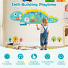 inQ Boutique - 11-in-1 Dinosaur Activity Wall Busy Board Panels-- Wooden Sensory Toy-Green