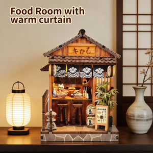 Music Park - 3d wooden puzzle for adults Noren Food House book nook with lights model kit dollhouse DIY miniature house Birthday and Christmas gifts