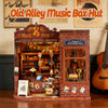 Music Park - 3d wooden puzzle for adults Old Lane Sound Box House book nook with lights model kit dollhouse DIY miniature house Birthday and Christmas gifts