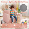 inQ Boutique - No-Assembly Kids Sofa, Soft Teddy Fleece Foam Couch with Carry Handle & Removable Washable Cover (Pink)