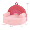 inQ Boutique - Pink Kids Sofa, Soft Teddy Fleece Foam Couch with Carry Handle & Removable Machine-Washable Cover