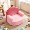 inQ Boutique - Pink Kids Sofa, Soft Teddy Fleece Foam Couch with Carry Handle & Removable Machine-Washable Cover