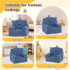 inQ Boutique - Bear-Shaped Kids Sofa, Teddy Fleece Foam Chair for Toddlers 3+, Portable Bear-Shaped Couch (Navy)