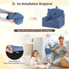 inQ Boutique - Bear-Shaped Kids Sofa, Teddy Fleece Foam Chair for Toddlers 3+, Portable Bear-Shaped Couch (Navy)