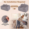 inQ Boutique - Kids Foam Sofa Chair with Teddy Fleece Fabric, Lightweight Portable Toddler Couch for Ages 3+ (Gray)