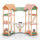 inQ Boutique - 3-Tier Dollhouse with 7 Rooms & 31 Cute Furniture, MDF+Pine Wood Corner Design Kids Toy