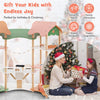 inQ Boutique - 3-Tier Dollhouse with 7 Rooms & 31 Cute Furniture, MDF+Pine Wood Corner Design Kids Toy