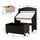 inQ Boutique - Dark Brown Multifunctional Kids Storage Cabinet with Large Capacity Toy Box and Display Shelf, Safe Rounded Corner Children Organizer for Toys Books
