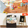 inQ Boutique - Dark Brown Multifunctional Kids Storage Cabinet with Large Capacity Toy Box and Display Shelf, Safe Rounded Corner Children Organizer for Toys Books