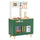 inQ Boutique - Green Kids Play Kitchen with Realistic Faucet & Ice Dispenser, Anti-Tipping Pretend Cooking Set for Ages 3-6