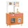 inQ Boutique - Orange Kids Play Kitchen with Realistic Faucet & Ice Dispenser, Anti-Tipping Pretend Cooking Set for Ages 3-6
