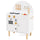 inQ Boutique - White Wooden Kids Play Kitchen with Interactive Stove & Sink, ASTM/CPSIA Compliant Pretend Cooking Set for Ages 3+