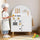 inQ Boutique - White Wooden Kids Play Kitchen with Interactive Stove & Sink, ASTM/CPSIA Compliant Pretend Cooking Set for Ages 3+