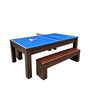 4 Supply - 7ft 3-in-1 Multi-Functional Pool Table with Benches (Pool Table + Ping Pong Table + Dining Table)