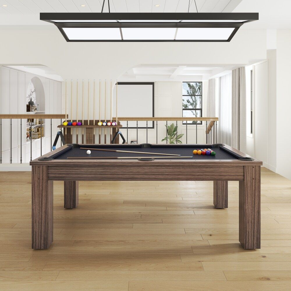 4 Supply - 7ft 3-in-1 Multi-Functional Pool Table with Benches (Pool Table + Ping Pong Table + Dining Table)