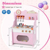 inQ Boutique - Pink Wooden Toddler Play Kitchen with Sink & Accessories, Safe Gift for Kids 3+