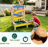inQ Boutique - 3-in-1 Kids Sand Water Play Table, Fir Wood Outdoor Sensory Activity Table with Faucet & Accessories, Double Basin Play Toy for Toddlers Ages 3+