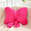 Bright Living - Hot Pink Bow Pillow, Soft Bow Decorative Pillows with Faux Rabbit Fur, Cute 16'' Bow Throw Pillows, Aesthetic Home Decor Bow Shaped Plush Pillow for Bedroom Sofa Couch