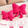 Bright Living - Hot Pink Bow Pillow, Soft Bow Decorative Pillows with Faux Rabbit Fur, Cute 16'' Bow Throw Pillows, Aesthetic Home Decor Bow Shaped Plush Pillow for Bedroom Sofa Couch