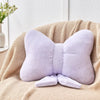 Bright Living - Lavender Bow Pillow,16'' Bow Decorative Pillows with Faux Rabbit Fur,Soft Bow Throw Pillows Aesthetic Bow Shaped Pillow for Bed Sofa Couch Home Decor