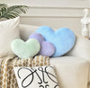 Bright Living - Heart Pillow Cute Fuzzy Pillows Throw Pillows for Bed Livingroom Home Decor Cushion Decorative Aesthetic Preppy Pillows Blue,Small 13''x10''